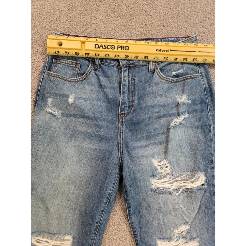 Cello Women's Ankle Skinny Jeans Size 9 Blue Distressed‎ Ripped 100% Cotton